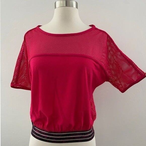 Puma Explosive Mesh Top Women's XS Pink Cutout Breathable Athletic Sporty NWT - Picture 3 of 12